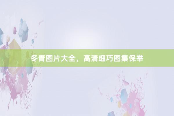 冬青图片大全，高清细巧图集保举