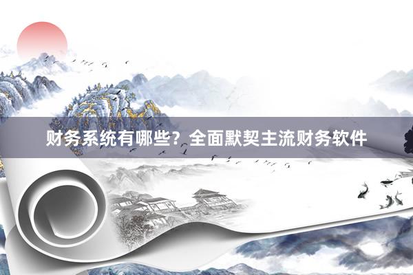 财务系统有哪些？全面默契主流财务软件